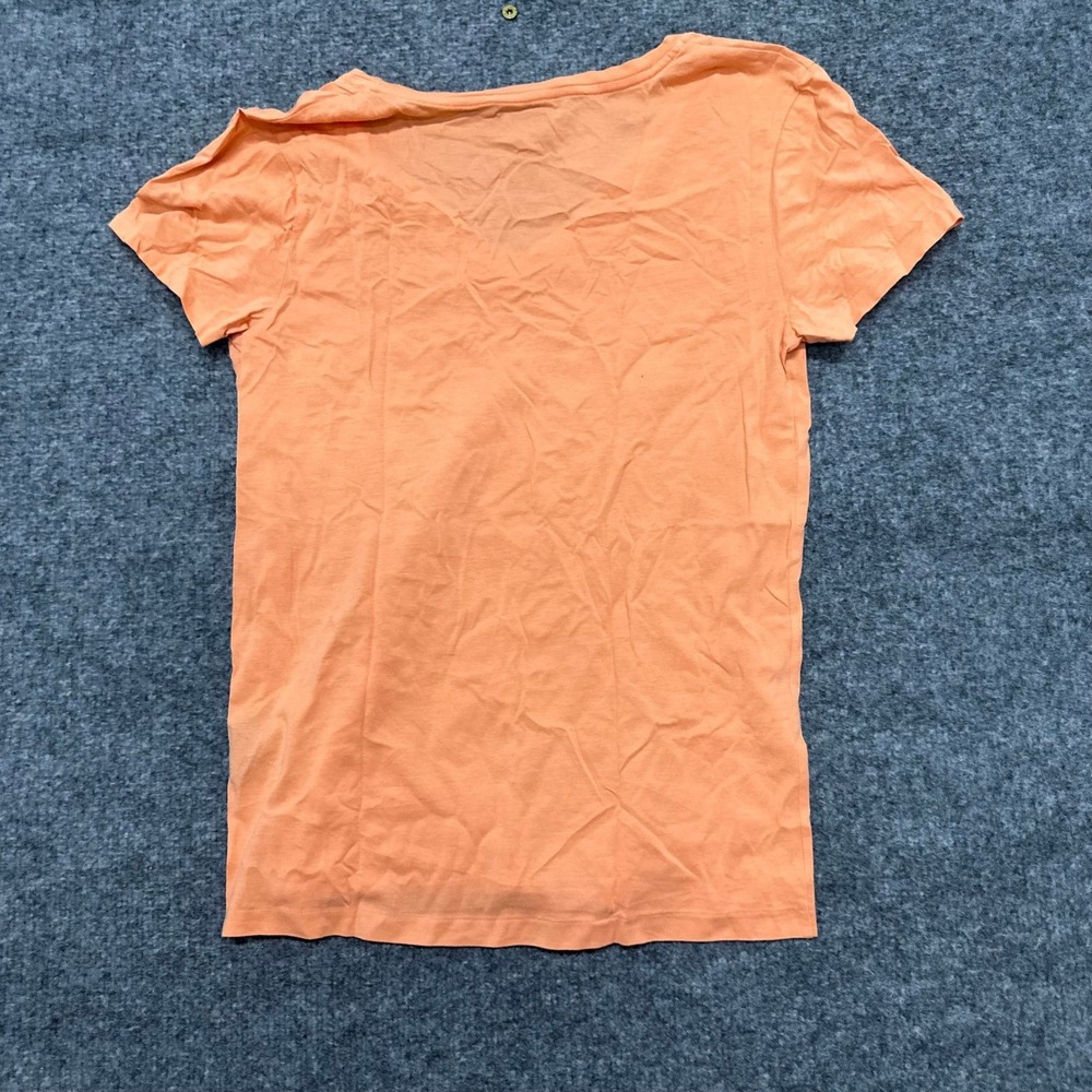 Ralph Lauren Sport T-Shirt Womens Size M Orange V-Neck Short Sleeve Cotton Top